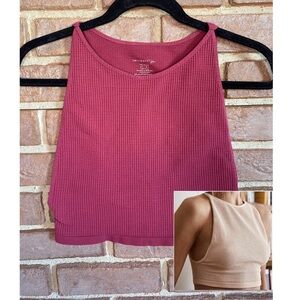 Free People Not So Basic Brami Top Burgundy Maroon Size M/L
